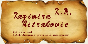 Kazimira Mitraković vizit kartica